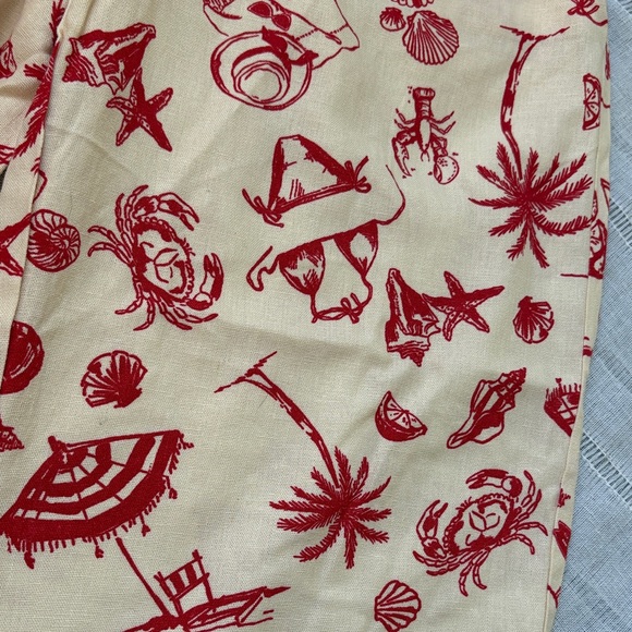 Wild Fable Red Seashell Pull-On Linen Drawstring pants. - Picture 7 of 12